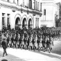 Black and white photograph of the Minnesota Home Guard on parade in St. Paul, 1917.