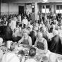 Black and white photograph of workers on State Emergency Relief Administration (SERA) farm near Duluth, Lake County, 1935.