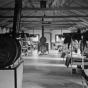 Black and white photograph of a barracks at the Cut Foot Sioux camp, F-14, CCC Company 707 at Dear River, ca. 1938.