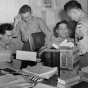 Black and white photograph of translators at the Military Intelligence Service Language School at Fort Snelling, 1945. 