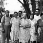 Relatives and friends of Solomon Wells (Tatanka Maza) and Mary Wells (Iha Ho Waste Win), Prairie Island. Minnesota, 1950.