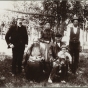 The Dakota leader Good Thunder (seated) and his family. Photographed at the Lower Sioux Dakota community in Redwood County c.1900.
