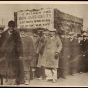 Poster advertising the Farmers' Holiday Association including a photograph of marchers