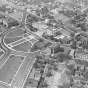 Black and white aerial photograph by R.E. Nielsen of St. Paul's Central Park, c.1955. 