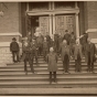 Minnesota state officers posed with Governor Lucius F. Hubbard