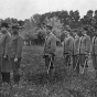 Black and white photograph of Governor Joseph A. A. Burnquist with a military group, c.1916.