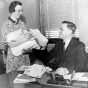 Black and white photograph of Elmer A. Benson during his tenure as state banking commissioner, c.1934. Photographed by the St. Paul Daily News.