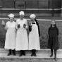 Black and white photograph of the winners of the 1917 Minnesota State Fair girls’ canning competition.