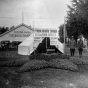 Black and white photograph of a recruiting office for the 1st Minnesota Infantry Brigade, 1917 Minnesota State Fair.