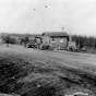 Black and white photograph of the first Stickney Store, facing east, ca. 1922. 