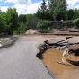 Photograph of flood damage to the Lake Superior Zoo