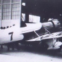 Black and white photograph of Florence Klingensmith’s Bee Gee airplane, 1933.