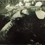 Black and white photograph of place wreckage from Florence Klingensmith’s fatal crash, 1933.