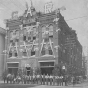 St. Paul Fire Department headquarters, northwest corner of Eighth and Minnesota, decorated for the Thirtieth National Encampment of the Grand Army of the Republic. 