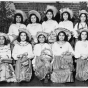 Black and white photograph of Young Mexican American women in Minnesota, c. 1950.