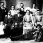 Black and white photograph of a Slovenian wedding in Eveleth, 1908