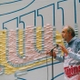 Color image of the 3M Post-it Note fan board for the World Series, 1991. 