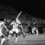 Black and white photograph of a Minnesota Kicks game at Metropolitan Stadium, 1976.
