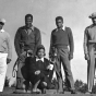 Black and white photograph of a group of golfers including Jimmie Slemmons, ca. 1938. 