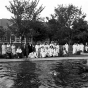 Dog demonstration at Veterans Administration Hospital