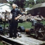 George Finstad in the boat yard at Finstad’s Auto-Marine Shop