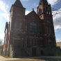 Photograph of front of Greenfield Lutheran Church, circa 2018.