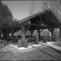 The picnic shelter at CCC Camp Rabideau F-50. Photo by Jerry Mathiason, 1994. From box 1 (144.G.8.4F) of Historic American Buildings Survey records related to Minnesota structures, 1882-2001, 1883. Manuscripts Collection, Minnesota Historical Society, St. Paul.