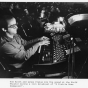 Sound engineer and sound effects man Tom Keith and Lynne Cruise mix sound during a performance of A Prairie Home Companion at the Fitzgerald Theater, ca. 1985.