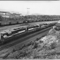 First Train of Taconite to Silver Bay, Minnesota, 1955. The first train of taconite from Reserve Mining Company’s Peter Mitchell Pit was shipped to the concentration facilities in Silver Bay in 1955.