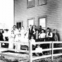 Black and white photograph of boarding house residents near Troy Mine, 1905.