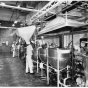 Stainless steel kettles used for cooking cream for candy bar center, Pearson's Candy Company, St. Paul, 1970.