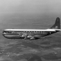 Black and white photograph of Northwest Airlines Stratocruiser, c.1955. Photographed by Don Berg Photography.