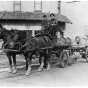 Hamm’s Brewery keg delivery wagon, ca. 1923. Hamm’s delivered kegs of beverages via horse-drawn carts. 