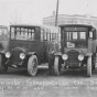 Mesaba Transportation Company buses and drivers, 1918