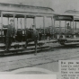 Black and white photograph of a six-bench open car and trailer on the Selby Avenue line, St. Paul, 1894.