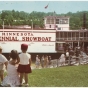 Theater-goers boarding the Minnesota Centennial Showboat on the East Bank River Flats below the University of Minnesota Campus, 1970. 