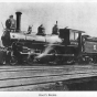 Root's engine, St. Paul and Duluth Railroad Company. The engine powered the last train load of survivors out of Hinckley during the fire in 1894. Photographed ca. 1895. James Root was the engineer on the evacuation train. 