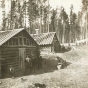 Camp for workers laying tracks for the Virginia and Rainy Lake Railway north of Virginia, 1902.