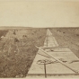 Sepia-tone photograph of railroad construction taken by Benjamin Franklin Upton, c.1868.