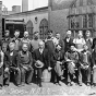 Black and white photograph of Coach Department employees, Como Shops, Northern Pacific Railway, St. Paul, 1930. Photograph by R. E. Easthagen.