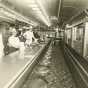 Photograph of the interior of Mickey's Diner taken between 1930 and 1939.