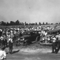 Police, strikers, and workers at Dunning Field.