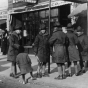 Black and white photograph of Home Guardsmen on duty during the strike of Twin City Rapid Transit Company employees, University Avenue, St. Paul, December 1917. Photographed by the St. Paul Dispatch.