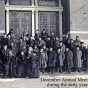 Black and white photograph of attendees at a December annual meeting in the Minnesota State Horticultural Society’s early years, ca. 1890s.