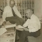 Black and white photograph of Foshay and Henry H. Henley in Leavenworth Federal Penitentiary, 1934.