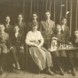 Black and white photograph of Herzl Camp attendees c.1915.