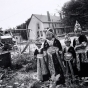 Black and white photograph of Hmong women in traditional costume, Frogtown, 1993. Photograph by Wing Young Huie.