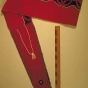 Ojibwe appliqued and beaded wool sash