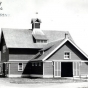 Black and white photograph of the horse barn at the Northwest Experiment Station.   