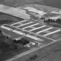 Black and white photograph of a turkey farm, Atwater, 1973. Photograph by Vincent H. Mart.